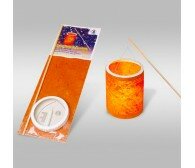 Набор для создания фонарика. Оранжевый (пленка, основа, проволока, палочка,свечка) d=16см, h=20см